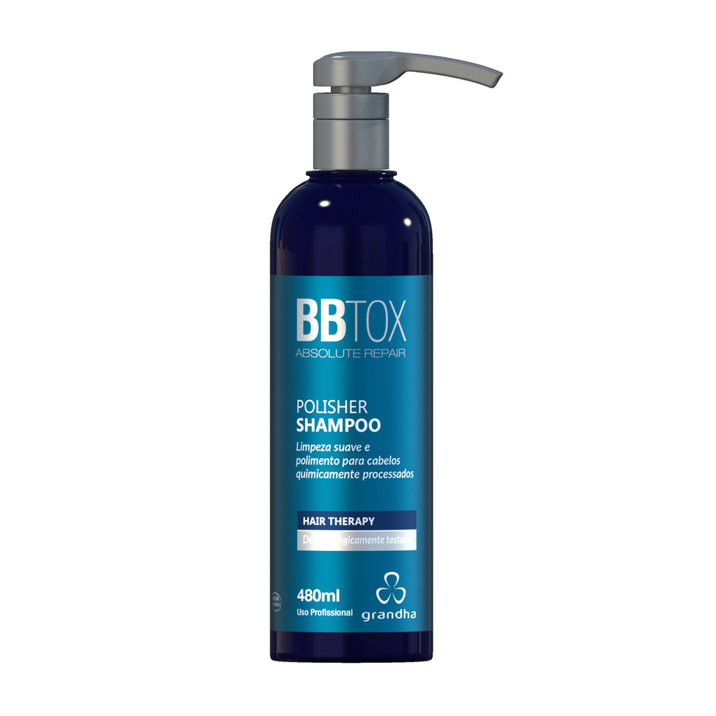 Shampoo BBtox Polisher Reparador de Danos 480ml - Shampoo Reparador de Danos de Progressiva -Grandha