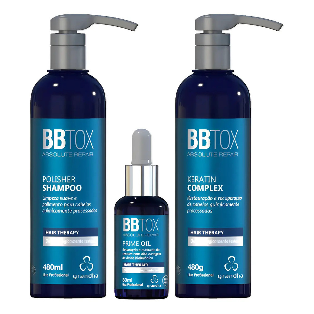 Grandha Kit Bbtox Polisher 480ml Keratin 480g E Prime 30ml
