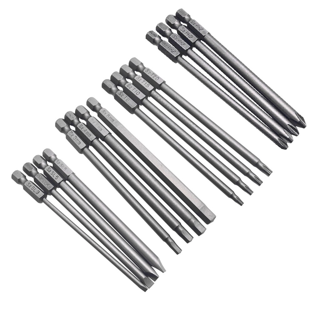 [Navio Rápido] Ferramentas 4pcs 1/4 Hex Shank 100mm Long Chave De Fenda Bits Para Torx/Hexagon/Cross/Slotted-Alta Qualit