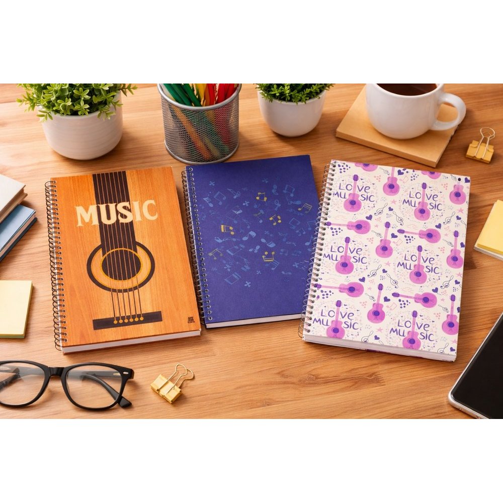 Caderno Universitário Love Music 80