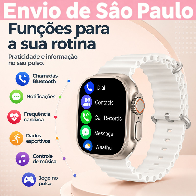 OneEscolha Relógio inteligente, 8pulseiras ou fones de ouvido, Android & iOS, Adequado para esportes ao ar livre