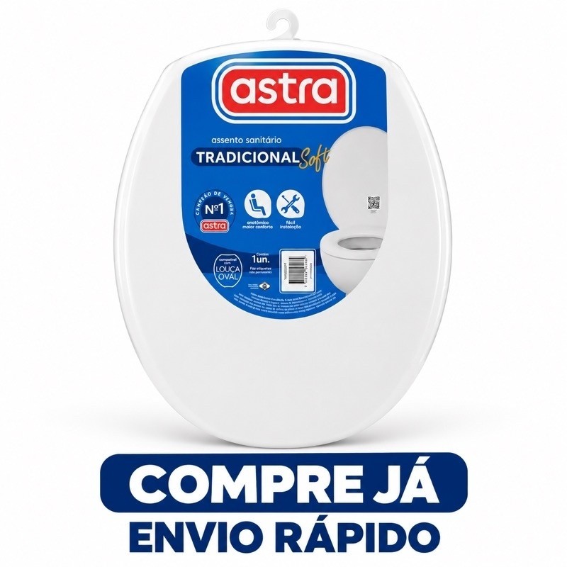 Assento Tampa Vaso Sanitario Oval Soft Universal Astra