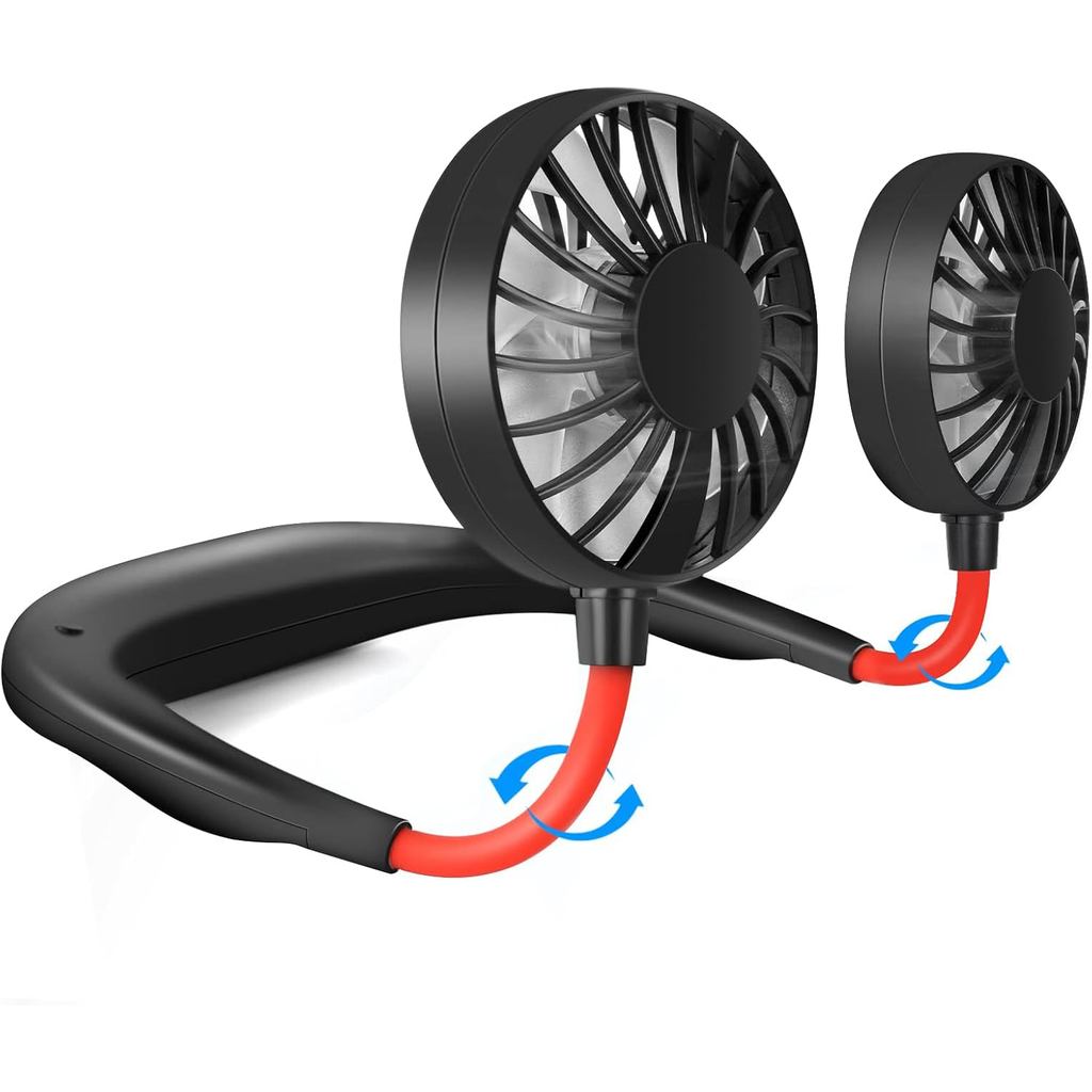 JUANANIUG Ventilador De Pescoço Portátil Pessoal Recarregável Mãos Livres Mini USB Wearable Neckband Sport Fan 3 Velocid