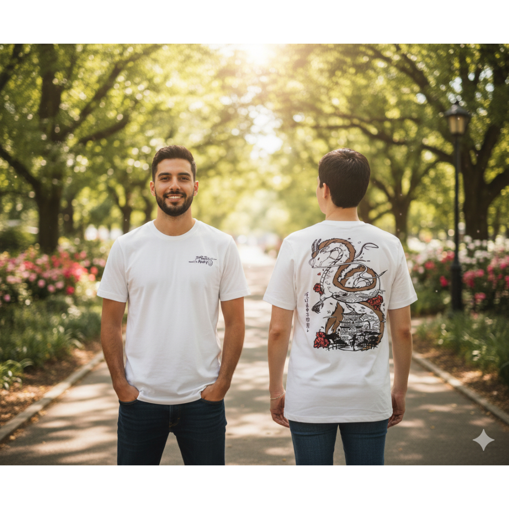 Camiseta algodao Adulto A Viagem de Chihiro Dragao anime  Algodão Promoção