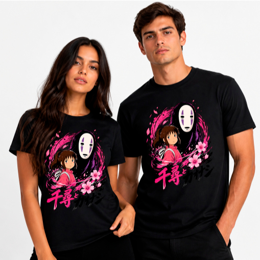 Camiseta A Viagem De Chihiro Sem Rosto Kaonashi Anime Studio Ghibli Camisa Unissex Geek