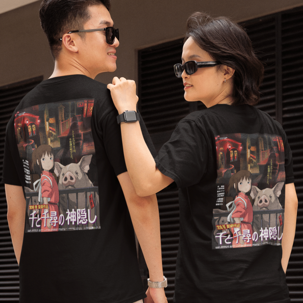 Camiseta Anime A viagem de Chihiro Spirited Away Studio Ghibli Moda Streetwear 100% Algodão