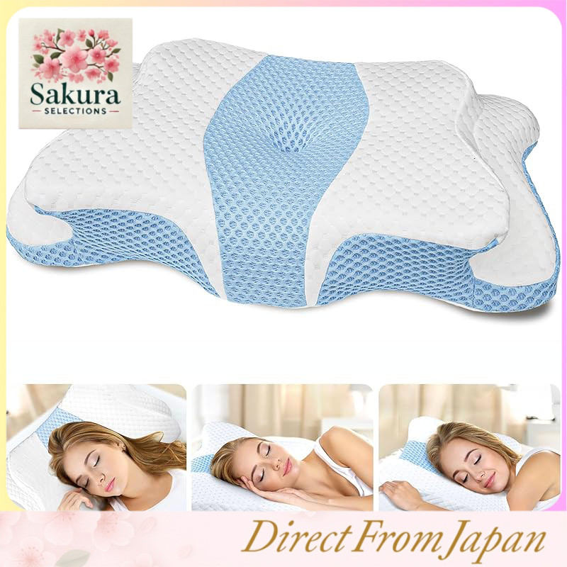 Travesseiro Cervical Ergonômico CHxxy 5X em Espuma Viscoelástica com Capa Refrescante, Suporte para Alívio da Dor no Pescoço e Ombros, Design Ortopédico Vazado para Quem Dorme de Lado e de Costas