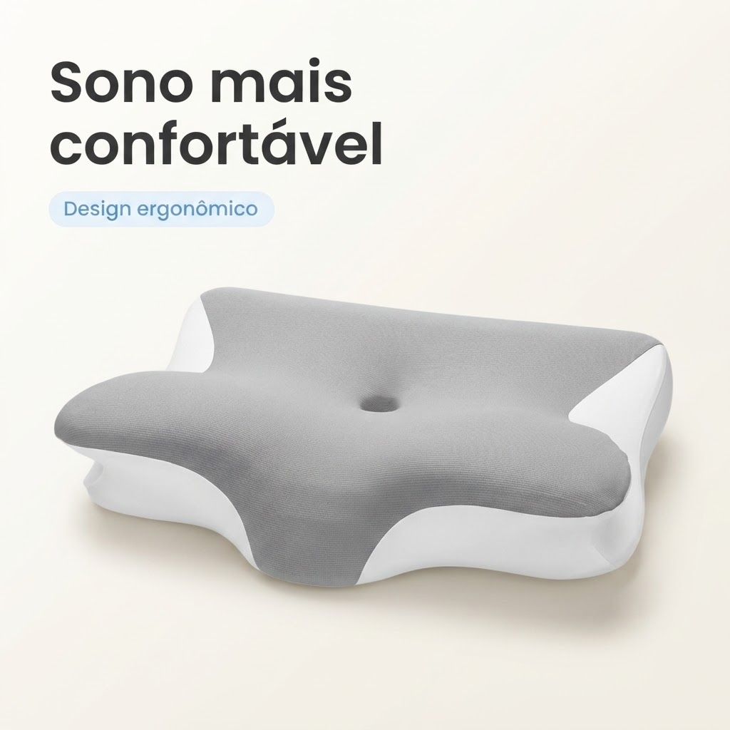 Pursay Travesseiro Ortopédico Cervical Memory Foam Altura Ajustável Capa Fria Lavável