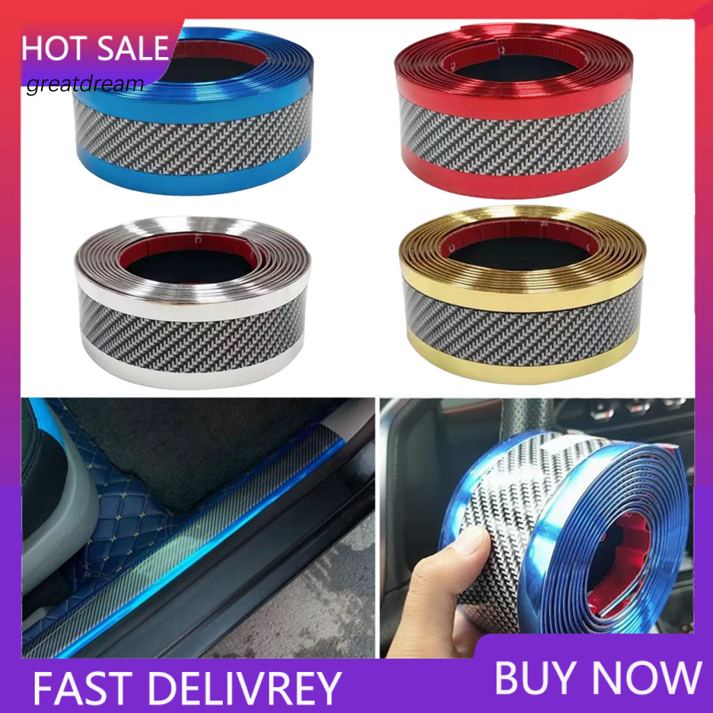 Carbon Fiber Bumper Guard Noise-reducing Door Protector Car Stickers – Scratch-resistant Auto Trunk Sill Scuff for Dur