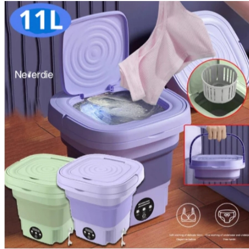 Mini Máquina De Lavar 11L Dobrável Portátil Moderna Automática Roupa De Viagem