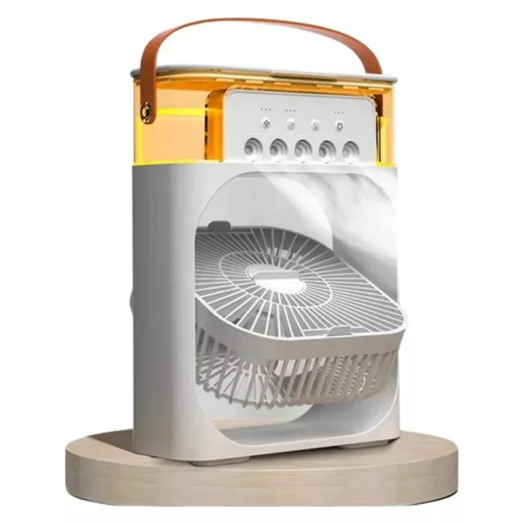 Mini Ventilador Umidifcador Ar Condicionado De Mesa Led Gelo
