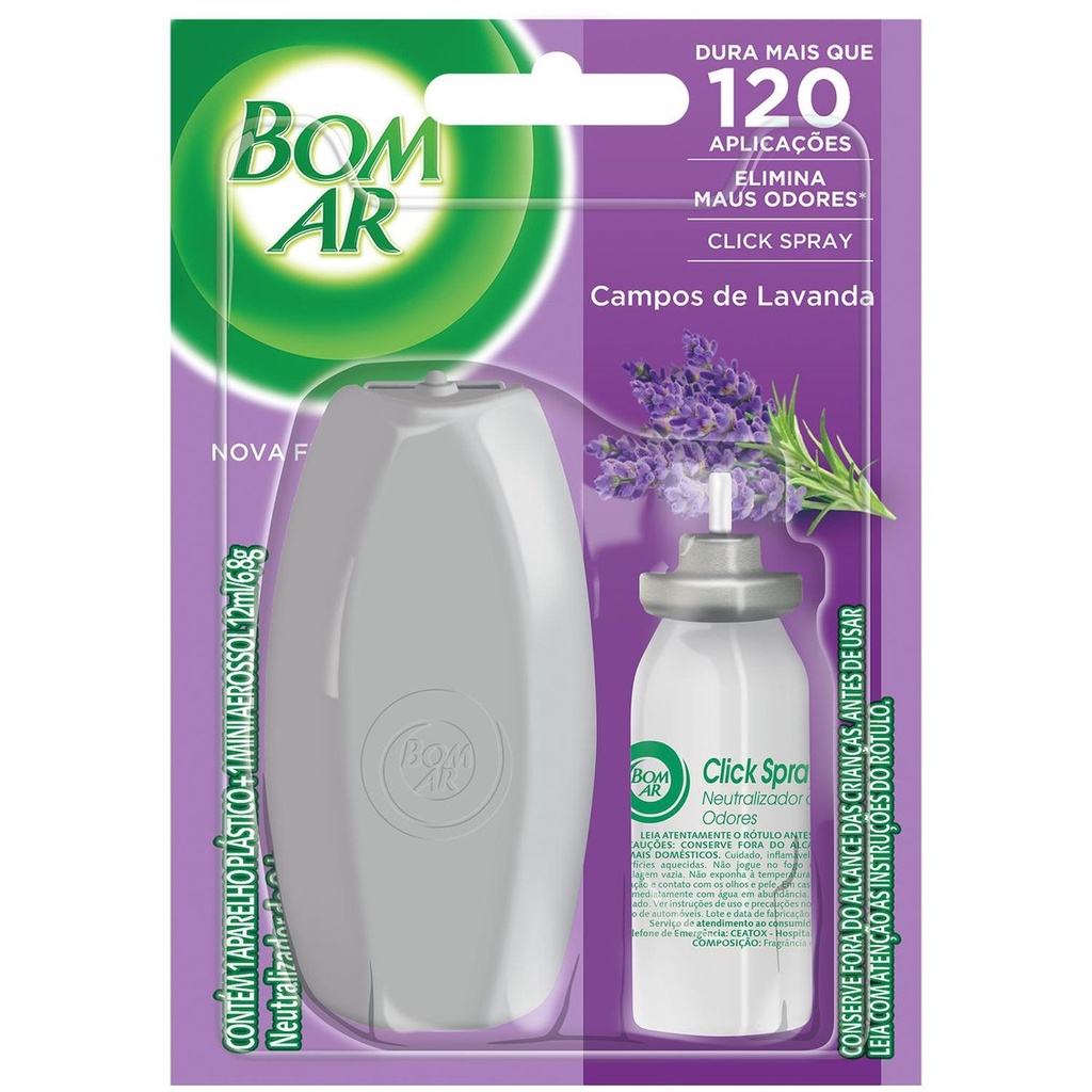 Purificador ar air click aparelho 12ml lavanda