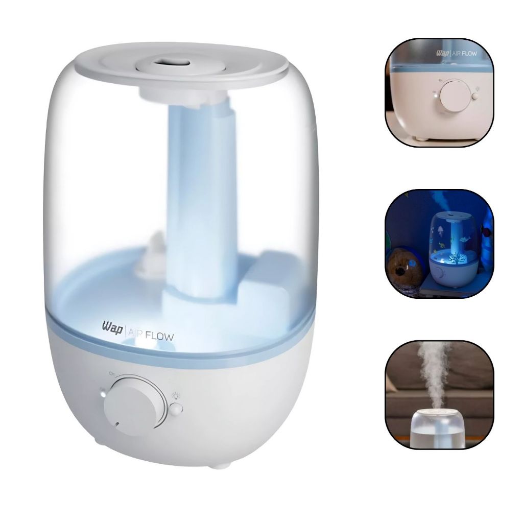 Umidificador De Ar 3 em 1 Aromatizador Ambiente Wap Air Flow Portatil Ultrassonico 2.3L Bivolt