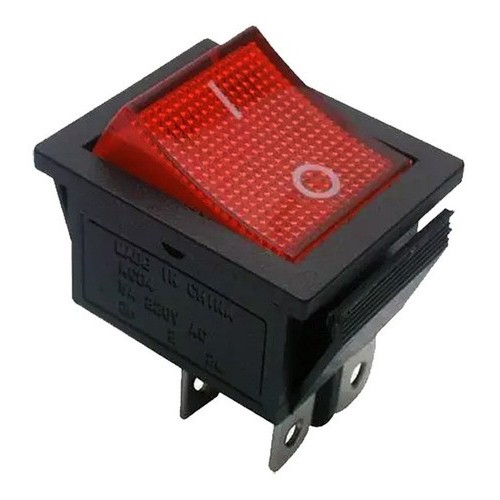 5pcs Chave Gangorra 2 Posições e 4 Pinos Luz Neon Vermelha Kcd4