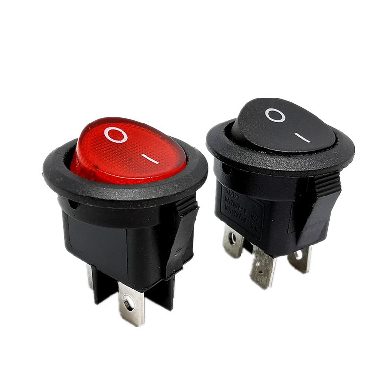 5pcs KCD1 224N Interruptor Oscilante Redondo Com Luz 4 Pinos 6A 250V/10A 125VAC De Barco Snap-in SPST ON OFF Rocker De 2