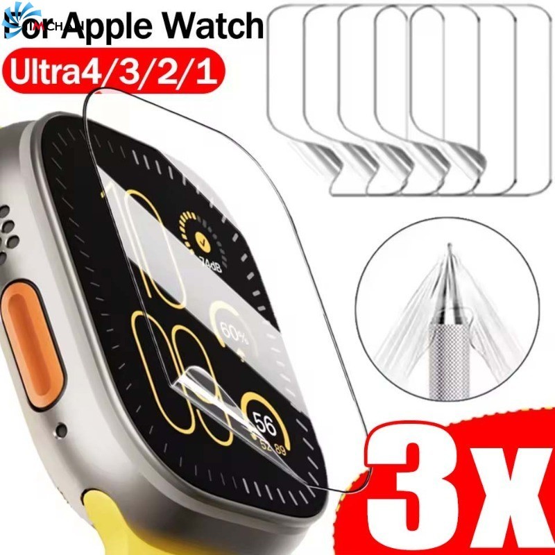 [Brilhante] Protetor De Tela De Vidro Temperado 1/2/3 Unidades-Filme-Com Câmara Livre De Poeira-Para Apple Watch Ultra1