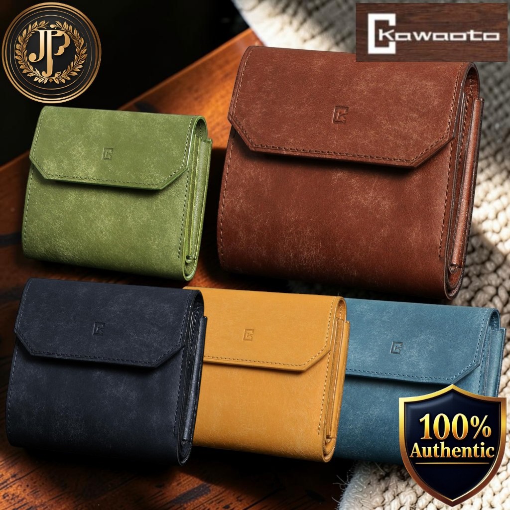 [Kawaoto] Men’s Compact Bifold Wallet – Pueblo Genuine Leather, Made in Japan, Coin Pocket, Practical Gift