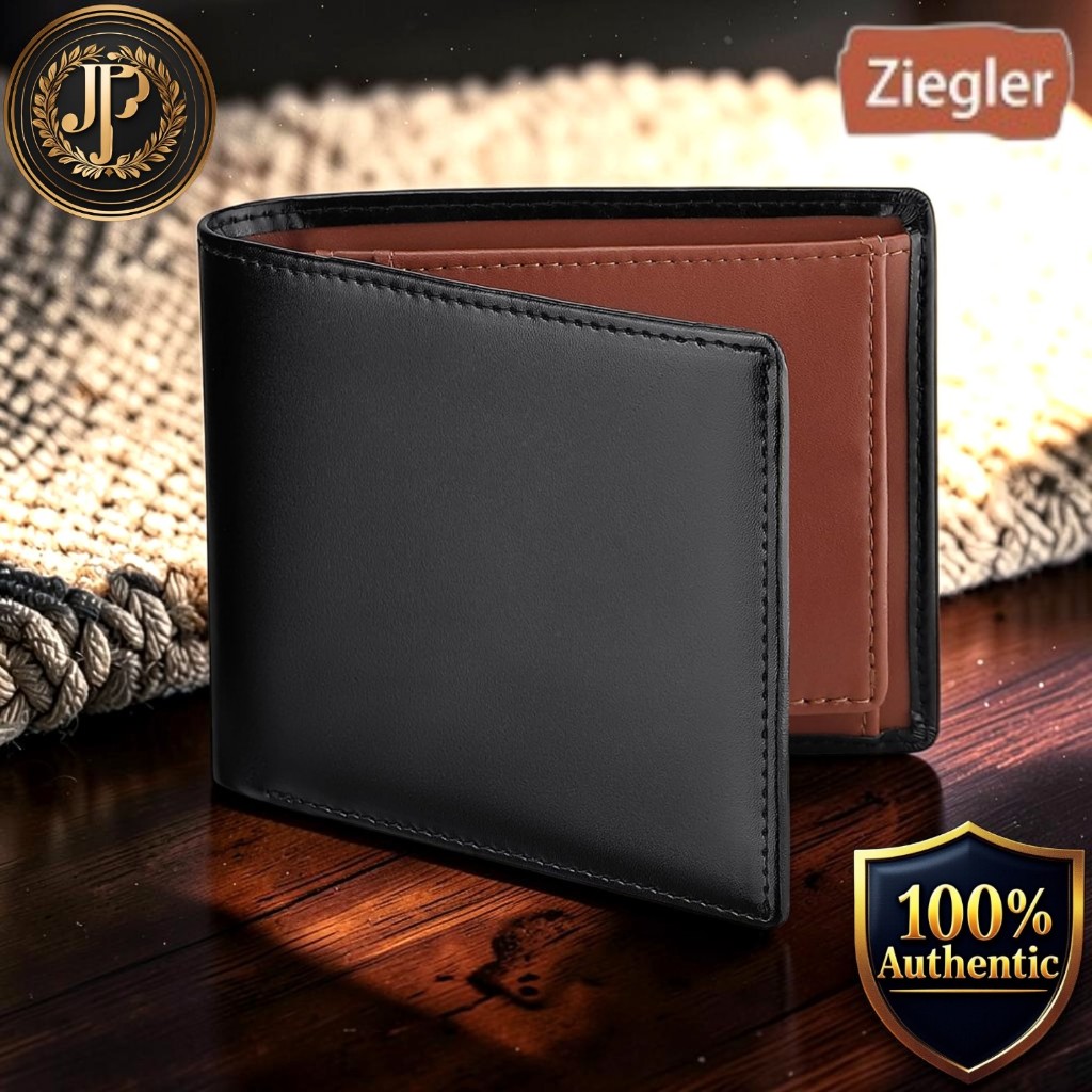 [Ziegler] Men’s Bifold Wallet – Genuine Leather, Handcrafted, Compact Slim Design with Coin Pocket