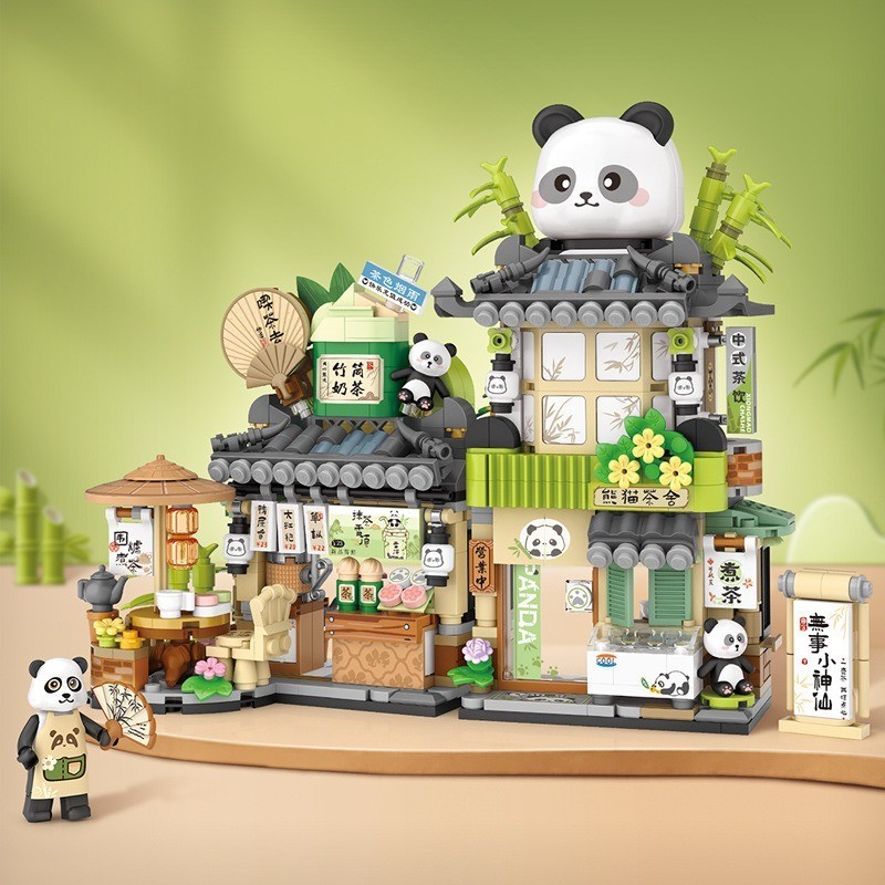 LOZ1382 Bear Coffee House Building Blocks-Brinquedo Educacional Para Crianças