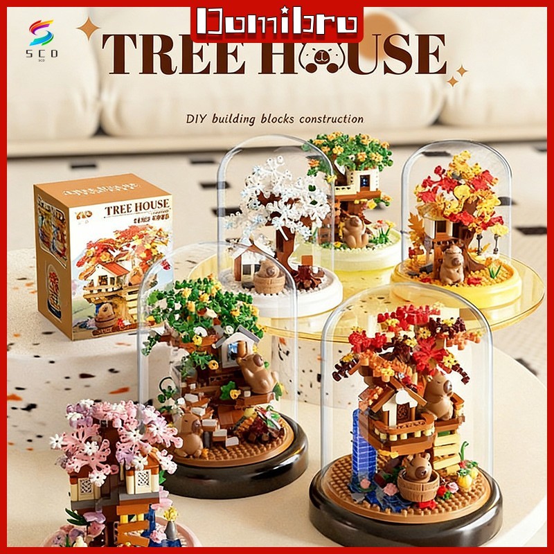 Capibala Tree House DIY Building Blocks-Conjunto De Brinquedos De Tijolos Modelo 3D Para Adultos Presentes De Aniversári