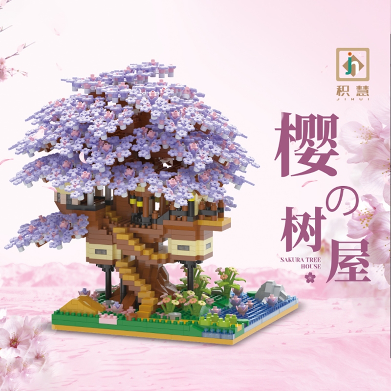Sakura Tree House building blocks puzzle Montando Brinquedos Para Crianças Meninos E Meninas