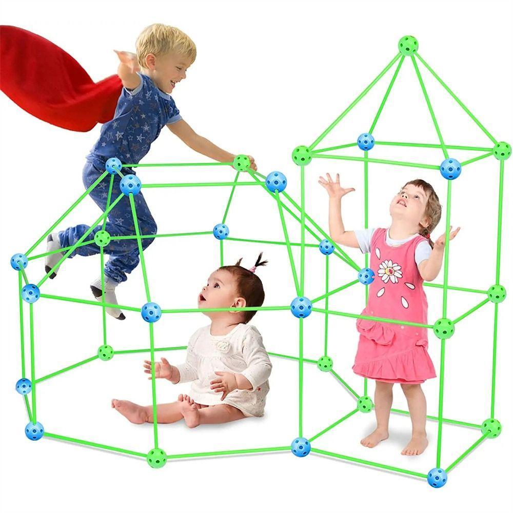 Blocos De Construção TEVO Fort , Castelos 3D Play House Building Forts Toys , Túneis Tendas