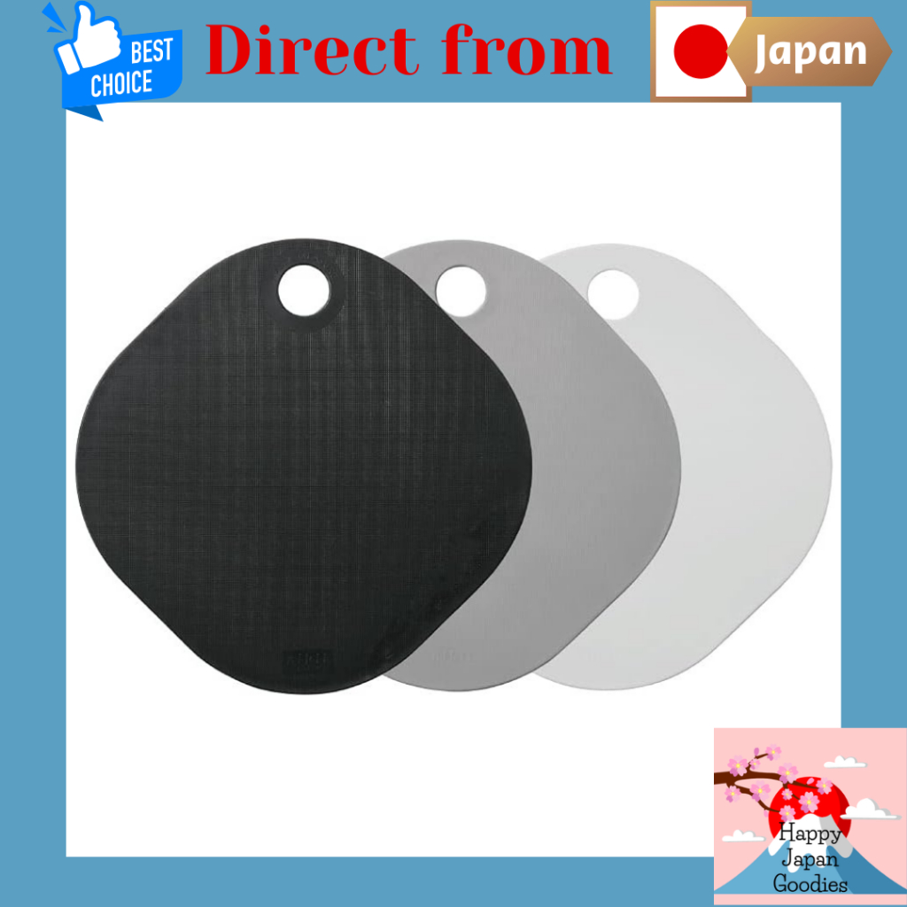 &NE Cutting Board/Chopping Board nikii 3-Piece set Width 18.5cm × Depth 18.5cm × Thickness 0.3cm Cutting Board Made in Japan Dishwasher Safe Antibacterial Small Mini Round & Square Stylish For Different Uses [Direct from Japan]