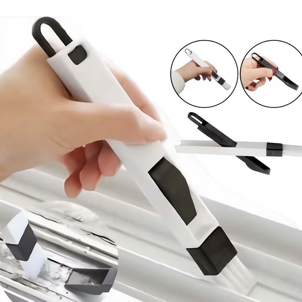 2-in-1 Multipurpose Cleaning Brush, Foldable with Shovel, for Keyboard, Window & Door Corners