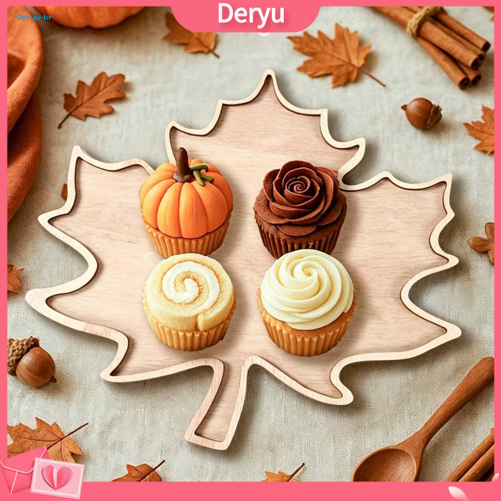 Thanksgiving Table Decorations Afternoon Tea Dessert Plate Maple Leaf Wooden Serving Tray Snack Cheese Platter Autumn Ha