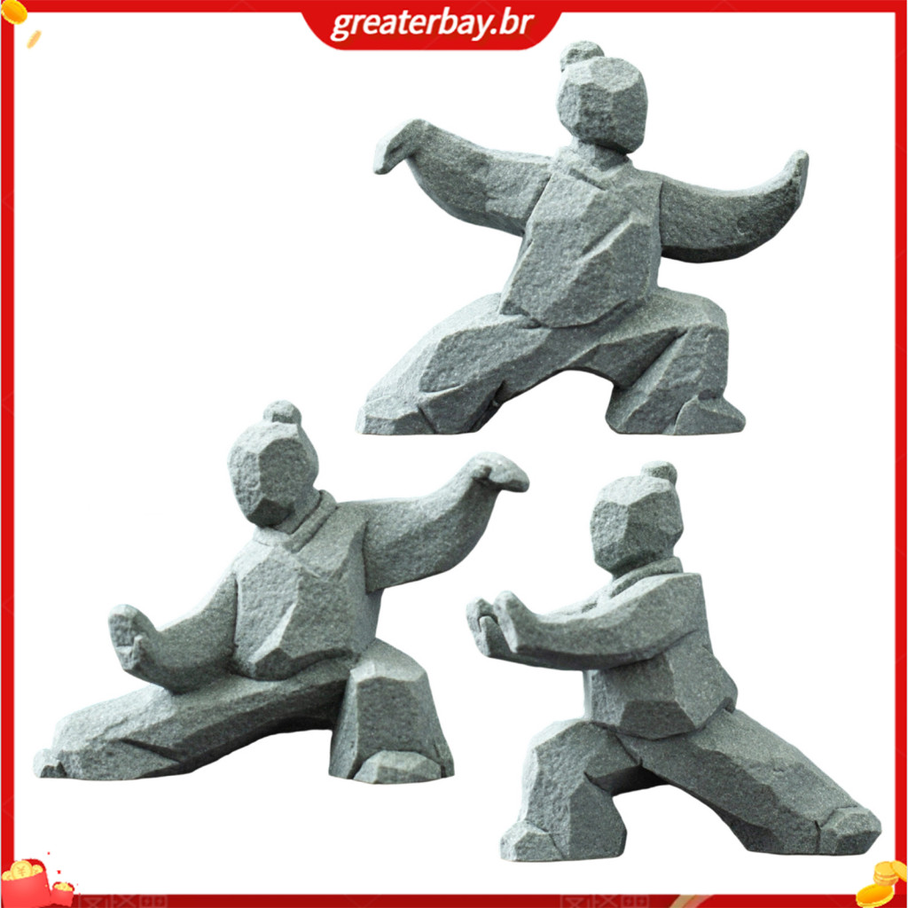 Tai Chi Kung Fu Sculpture Compact Arts Desk Decor Multifunctional Tea Pet Scholar Ornament for Home Office Table Curio S