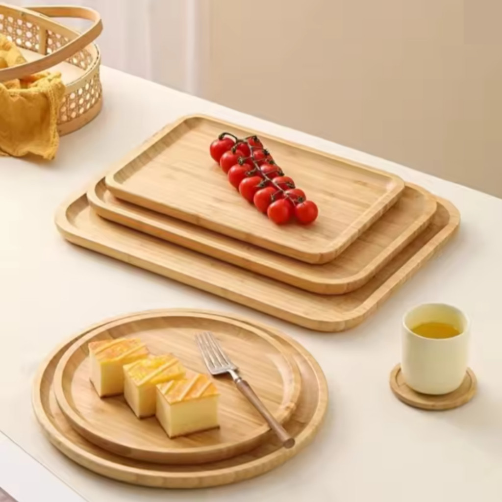Set of 3 Round Decorative Trays for Coffee, Tea, Snacks, Condiments, Home, Kitchen, Table Setting