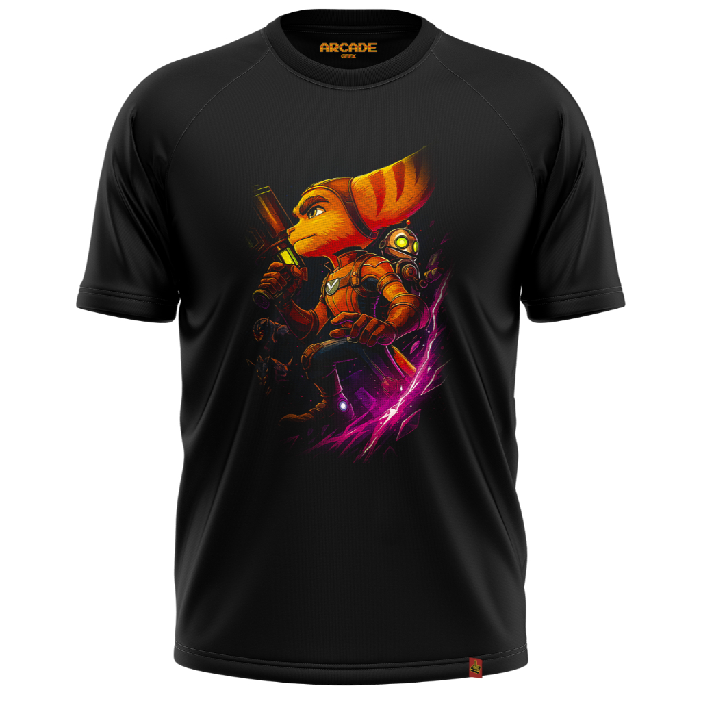 Camiseta Gamer Ratchet e Clank Exploração Espacial Shooter