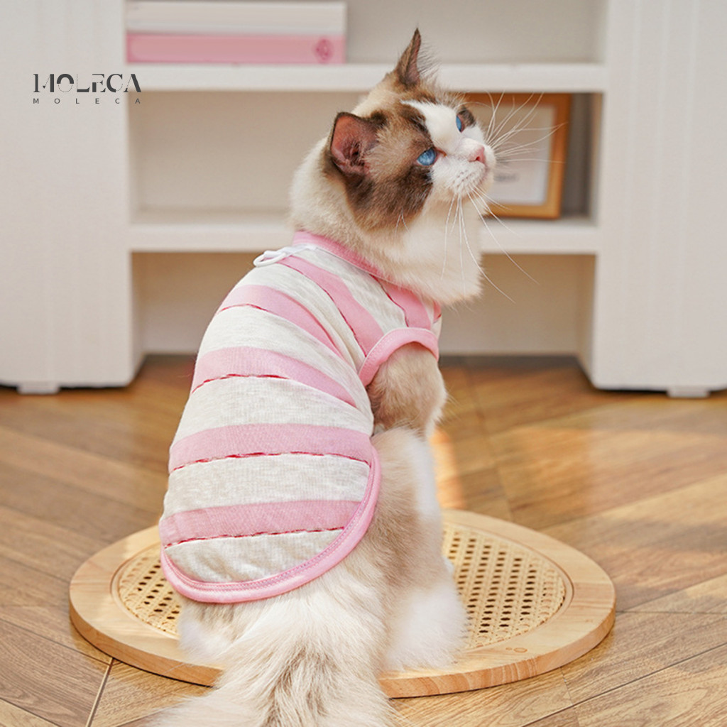 Dog Harness Vest Pet Striped Soft Breathable Adjustable Fit with Traction Ring Stretchy Machine Washable Small Medium fo