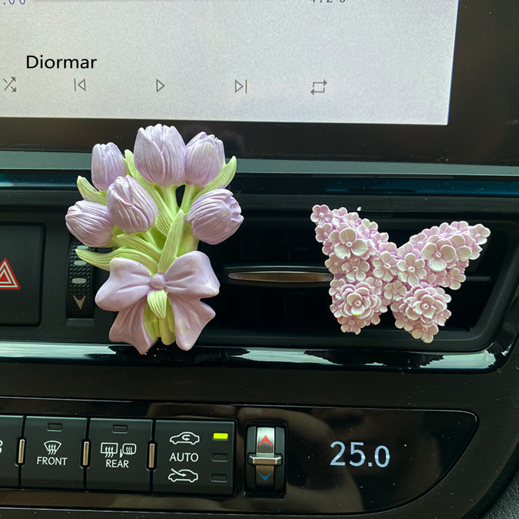 Tulip Car Air Freshener Decorative Scent Clip Floral Vent for Cute Butterfly Design Conditioner Outlet Charm for Southea