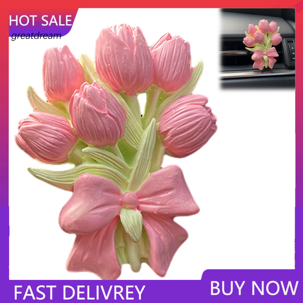 Car Scent Clip Vent Decorative Floral Air for Cute Tulip Butterfly Design Conditioner Outlet Charm Stylish Auto Accessor