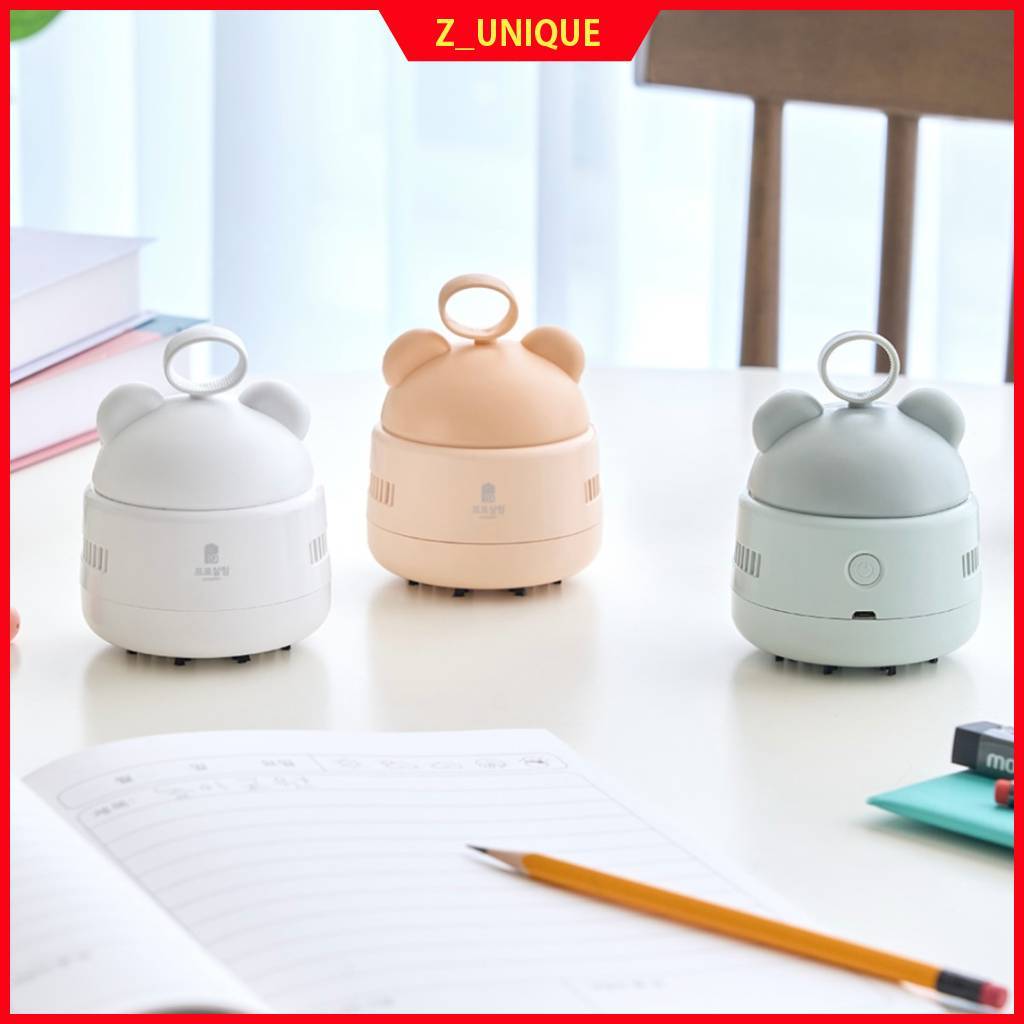 PROSALIM USB-C Borracha Aspirador Mini 360 ° Limpador De Mesa Portátil De Sucção Forte (Branco/Rosa/Azul)