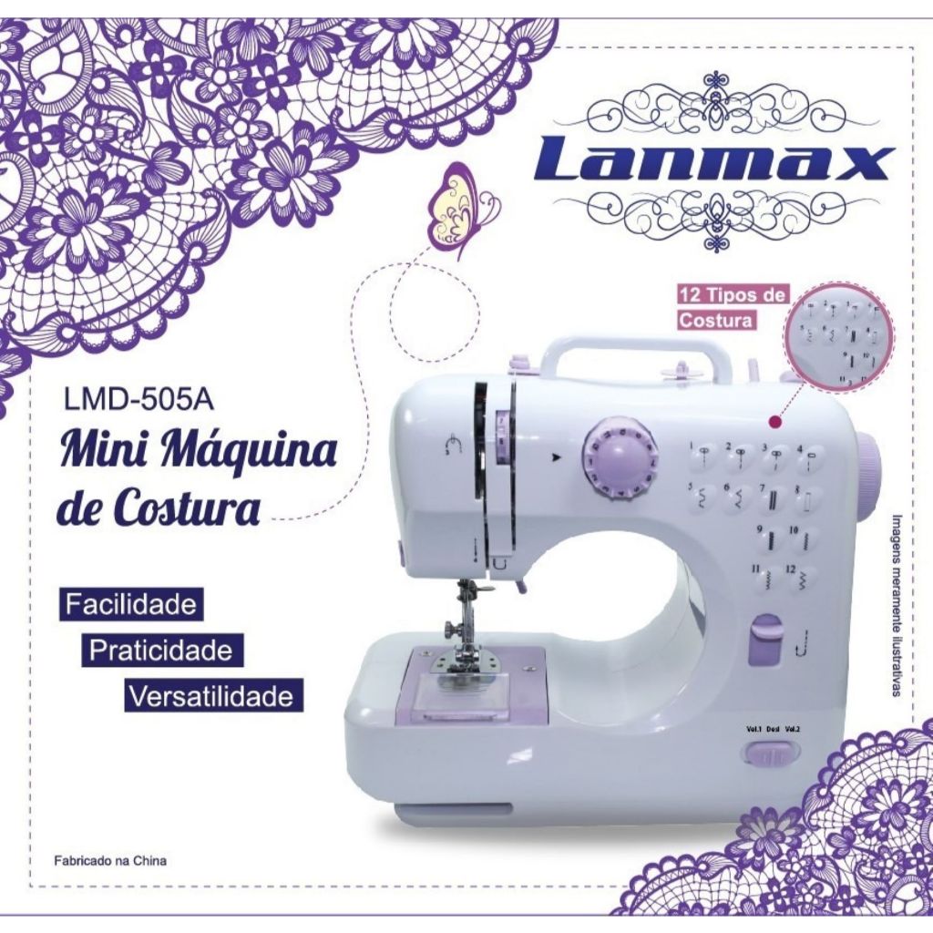 Mini Máquina de Costura LM-505A: Compacta Portátil Eficiente Lanmax Esta Máquina Ferramenta Perfeita