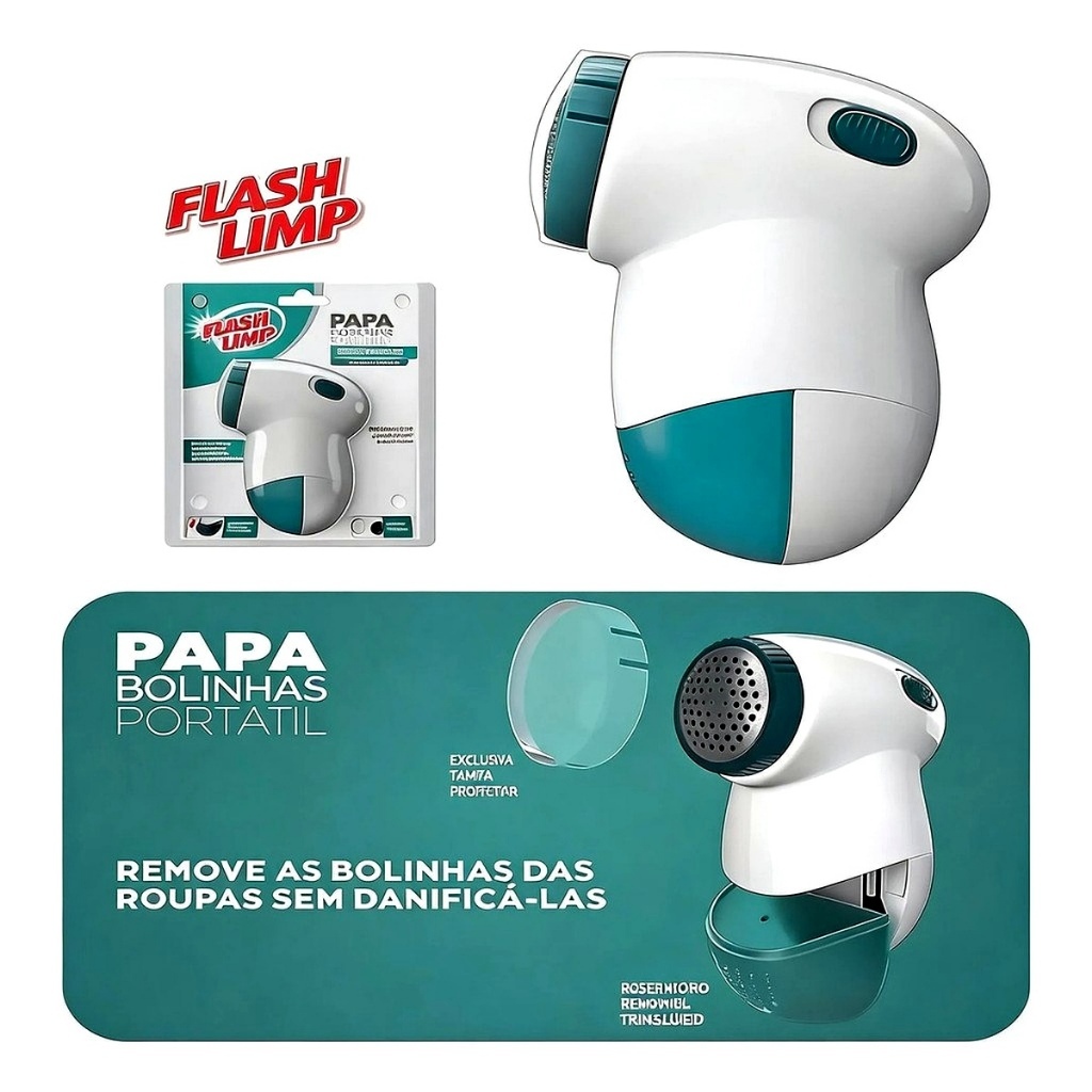 Mini Papa Bolinha Elétrico Flash Limp Portátil - Tira Pelos e Bolinhas (Roupa Nova num Flash)