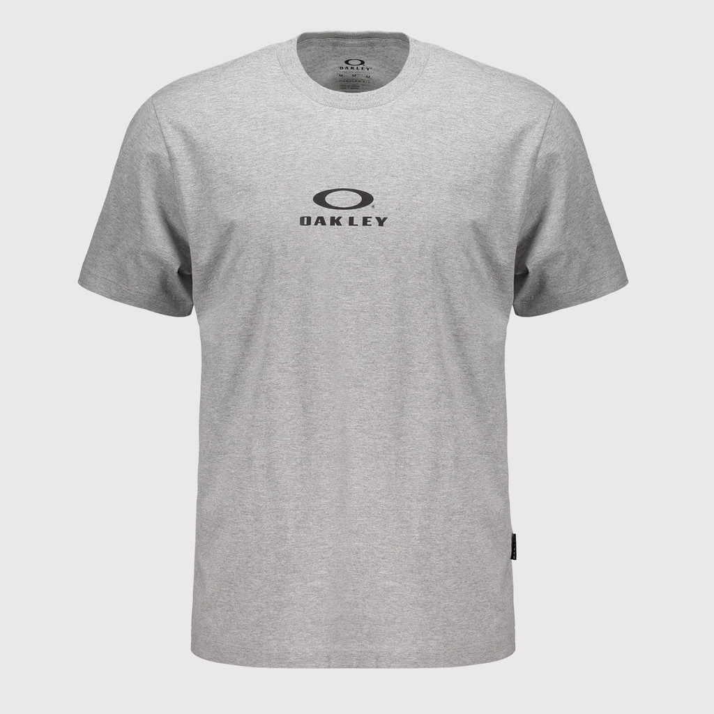 Camiseta Oakley Bark New Cinza e Preta