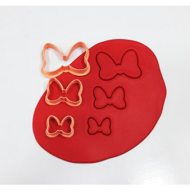 Kit Cortadores Laços Minnie 5, 4 e 3 cm