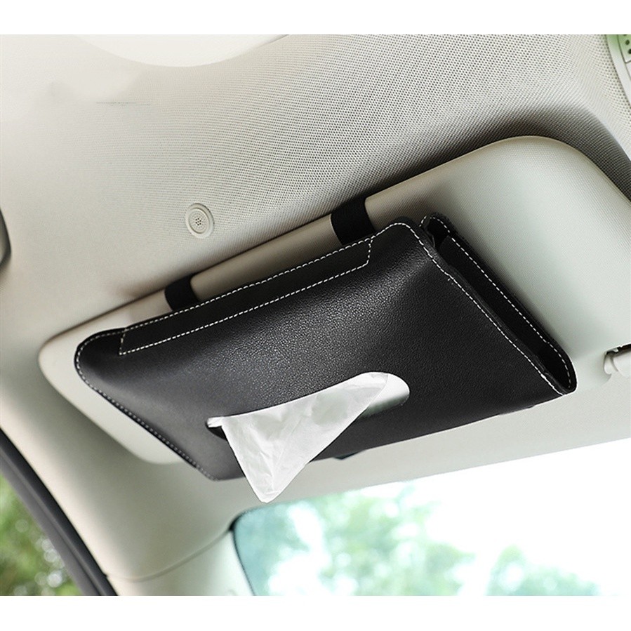 Carro Sun Visor Caixa De Tecido Titular Auto Interior Toalha Armazenamento Decoração Para BMW Acessórios