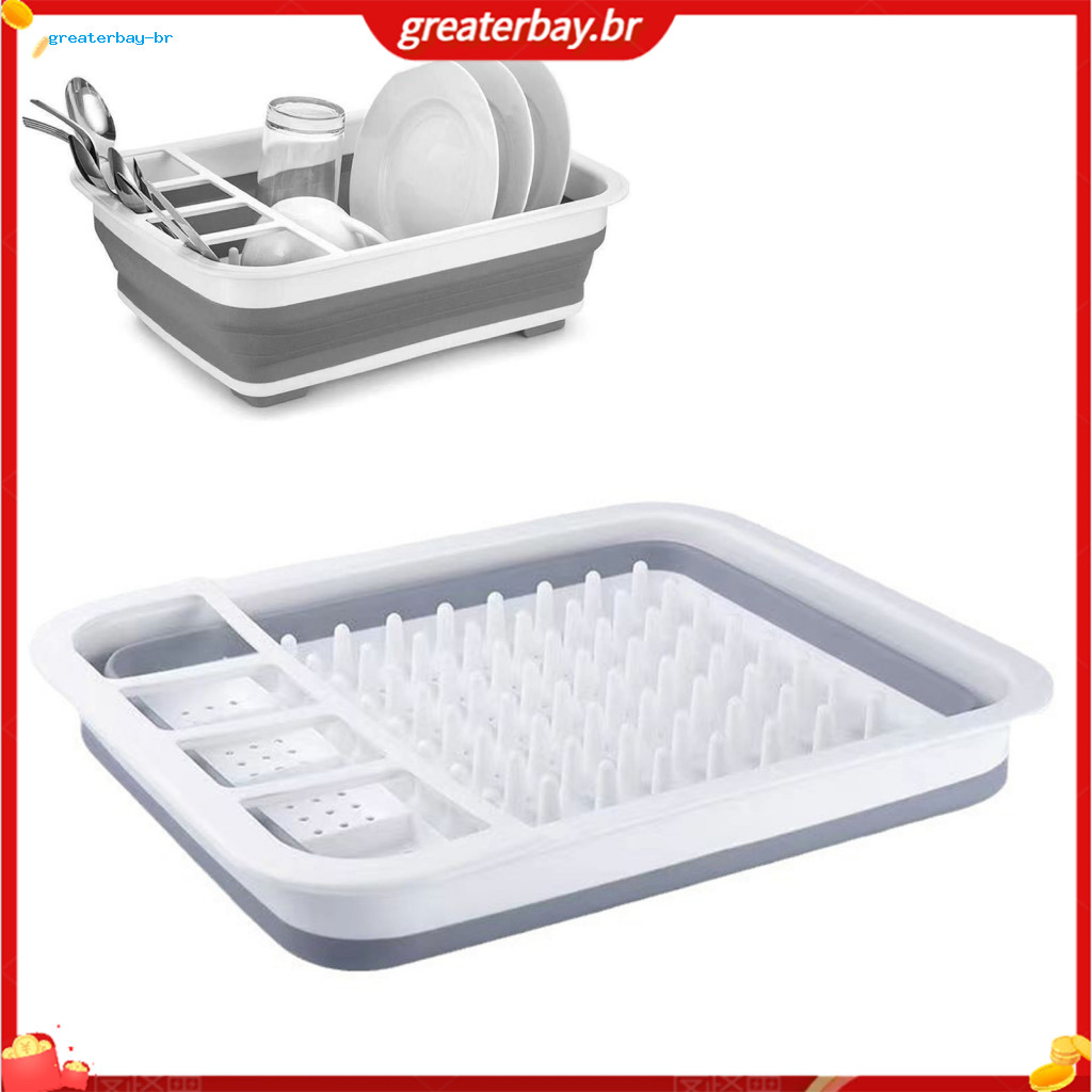 Foldable Dish Drying Rack with Drainboard – Portable Collapsible Kitchen Sink Organizer Drainer for Counter Rv Camping