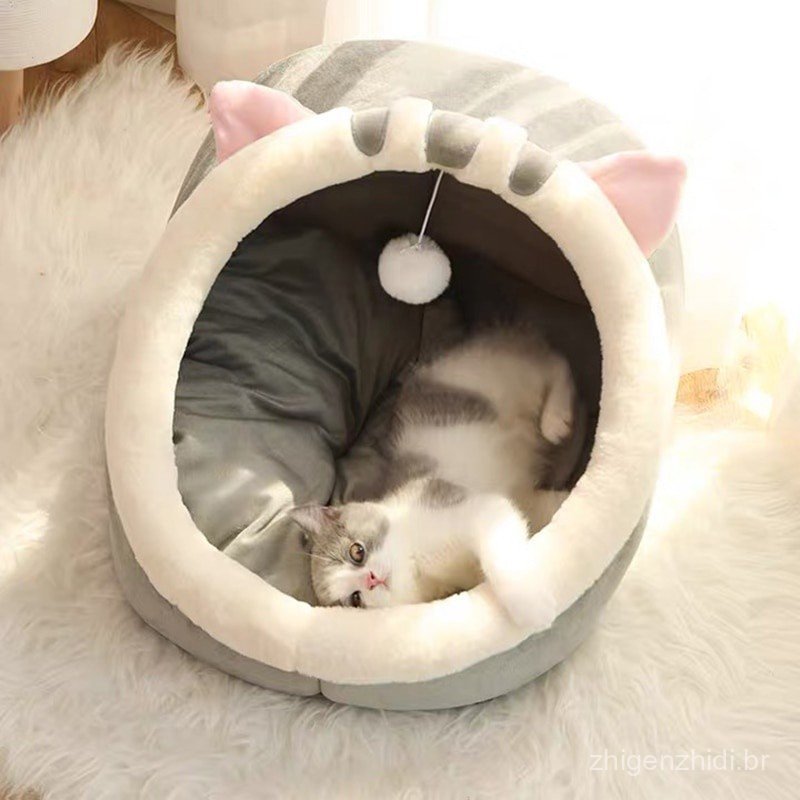 Sweet Cat Bed Warm Pet Basket Cozy Kitten Lounger Cushion Cat House Tent Very Soft Small Dog Mat Bag For Washable Cave C