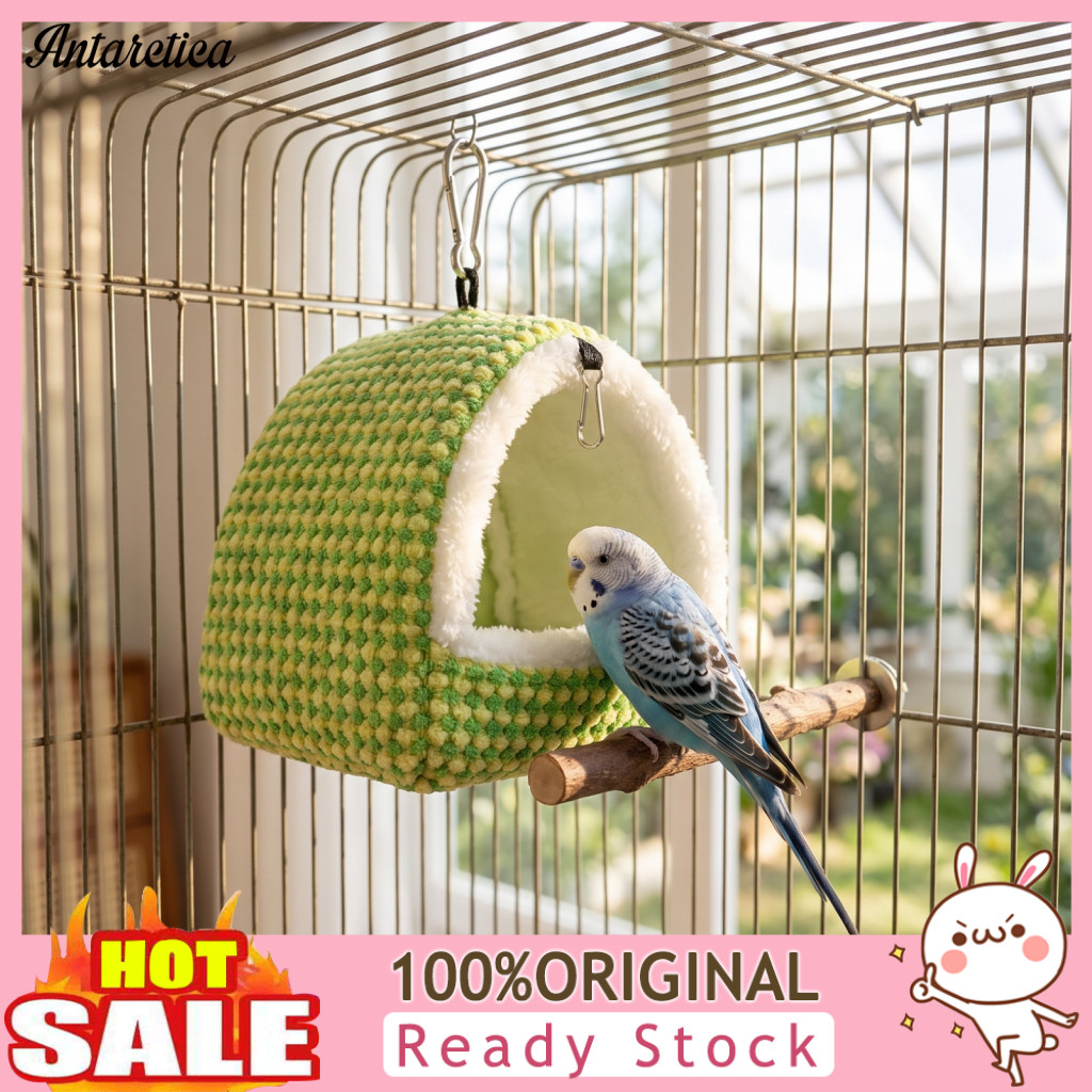 Warm Parrot Bed for Cage Plush Hanging Bird Nest Cozy Fleece Sleeping Hut Small Accessory for Cockatiels Budgies Lovebir