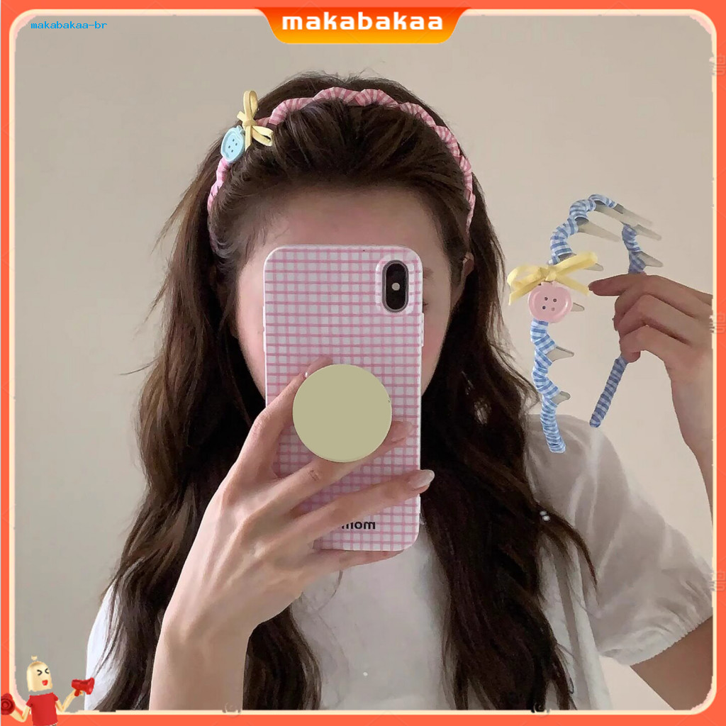 Women’s Plaid Bowknot Headband Anti-slip Hair Hoop Versatile Accessory Stylish Shape Modifier for Everyday Wear