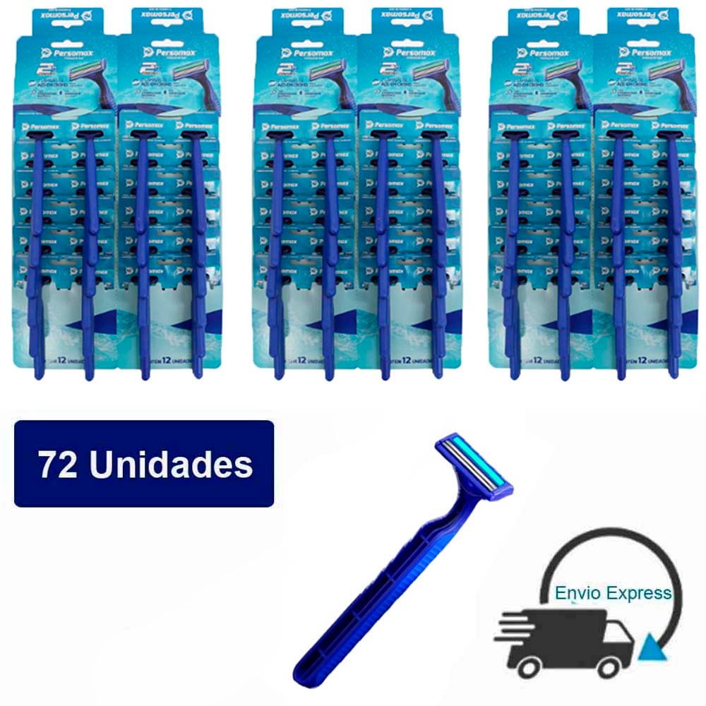 Aparelho De Barbear azul, Cart Kit com 72 Unids Descartável Depilação, lamina ou gilete ou barbeador