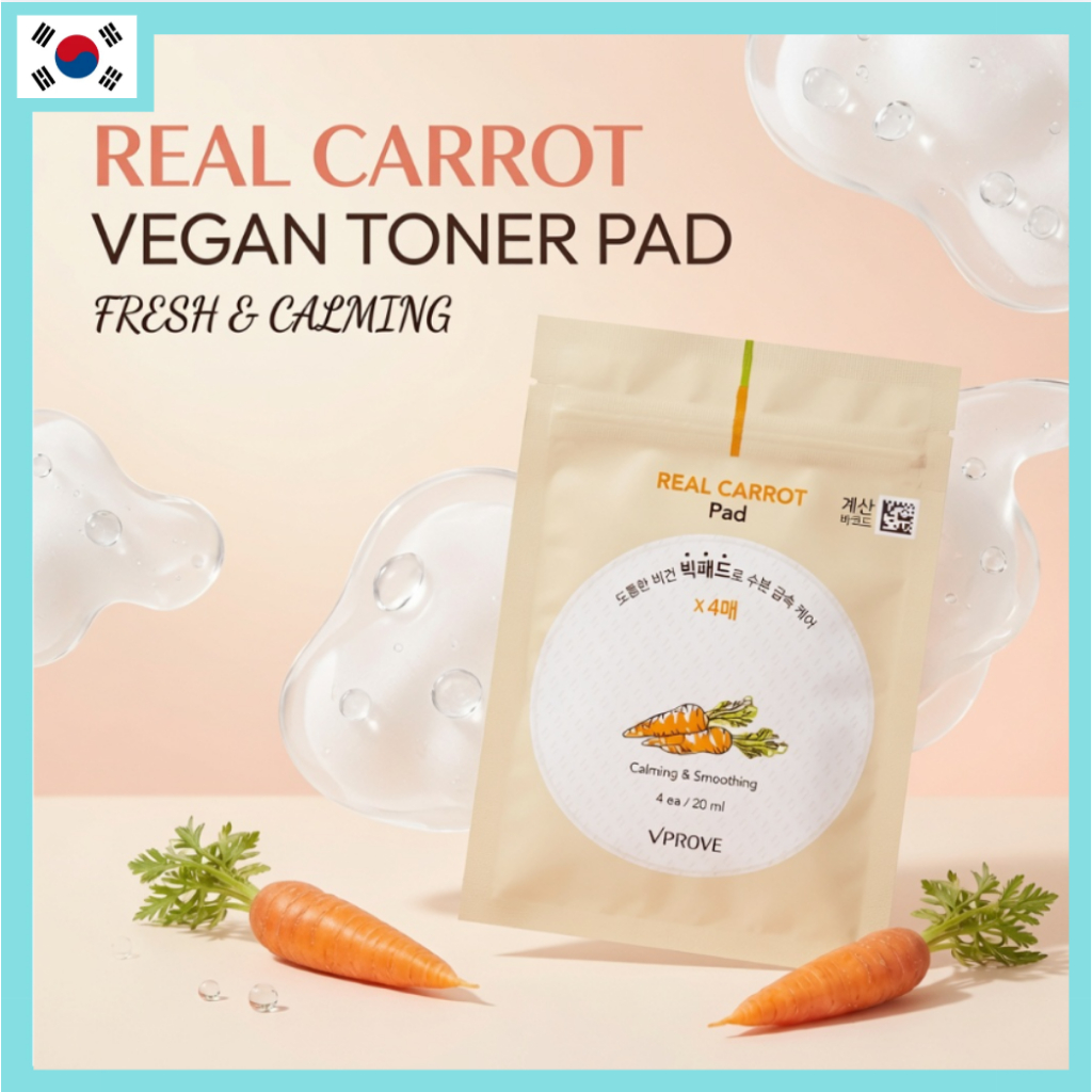 Almofadas De Toner Vegano VPROVE Real Cart 20ml 4 Folhas , Pacote Facial Hidratante Para Viagem Coreano