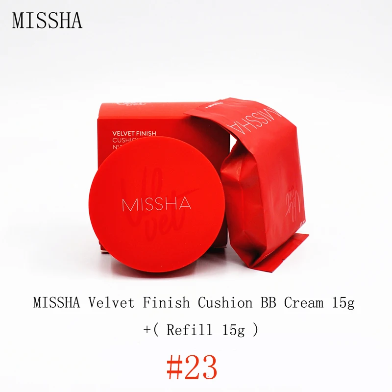 MISSHA Velvet Finish Cushion SPF50+ PA+++ 15g  Korean Air CC Cream Waterproof Brighten Foundation