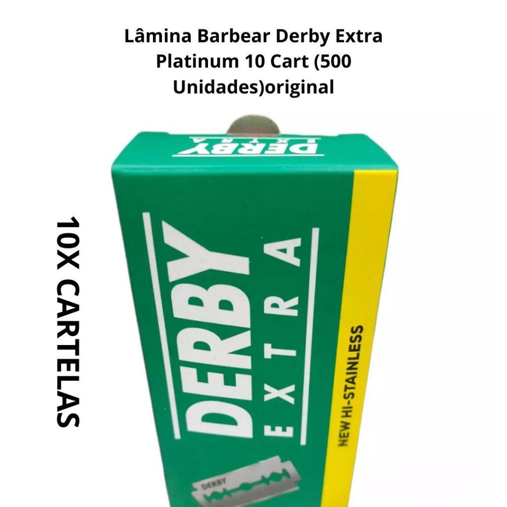 Lâmina Barbear Derby Extra Platinum 10 Cart (500 Unidades)original