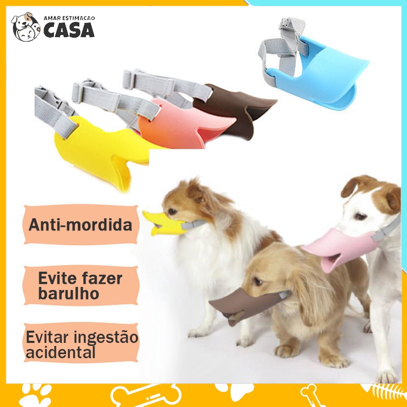 Pet Dog Focinho Do Cão Silicone Pato Boca Máscara Anti Mordida Parar Barking Boca Focinho Do Cão Para O Cão De Estimação Cobrir A Boca S / M / L